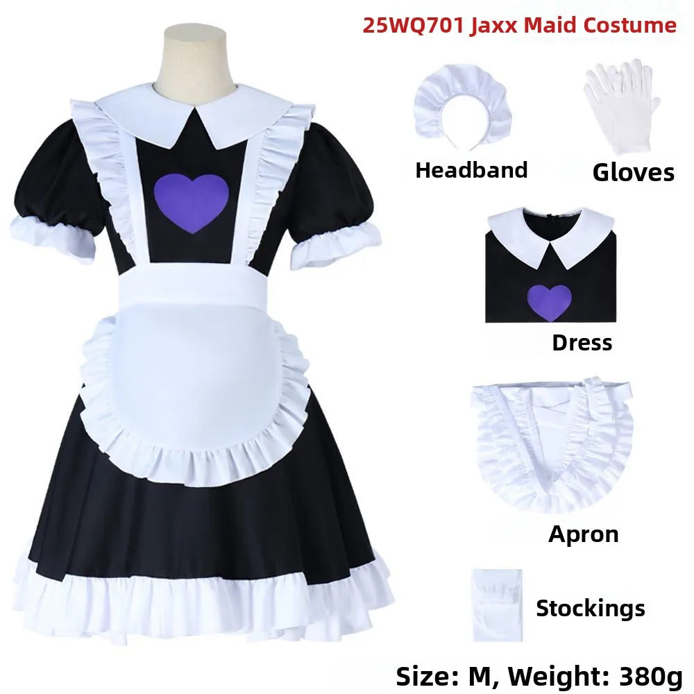 Magic Number Circus Cosmaid Jax Cosplay Roleplay Costume Female Servant Uniform Anime Themed Party Wear Fashionable Cosplay O...