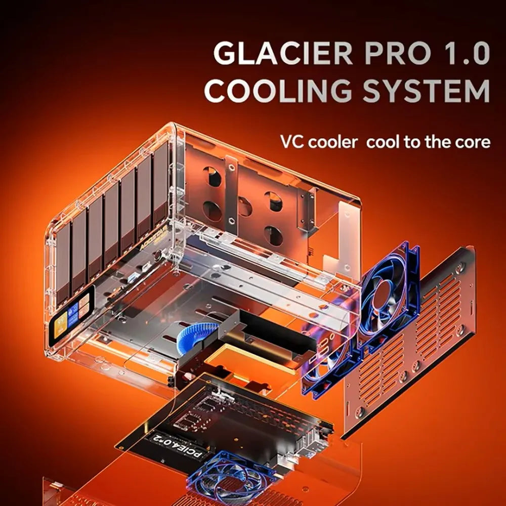 AOOSTAR High‑Performance NAS Mini PC AMD Ryzen 7 PRO 8845HS 11‑Bay HDD+M.2 SSD DDR5 ECC Dual 2.5G LAN USB4 OCuLink