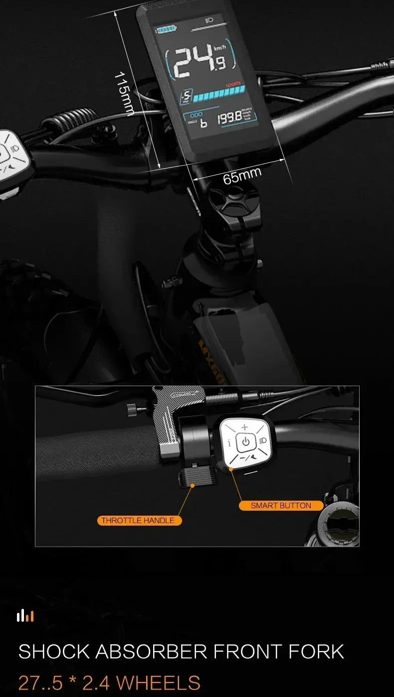 MX600 Electric Bicycle 500W motor Mountain e-bike 48V 20Ah battery 40km/h 27.5 inch tire Mountain rubber Sports Electric bike