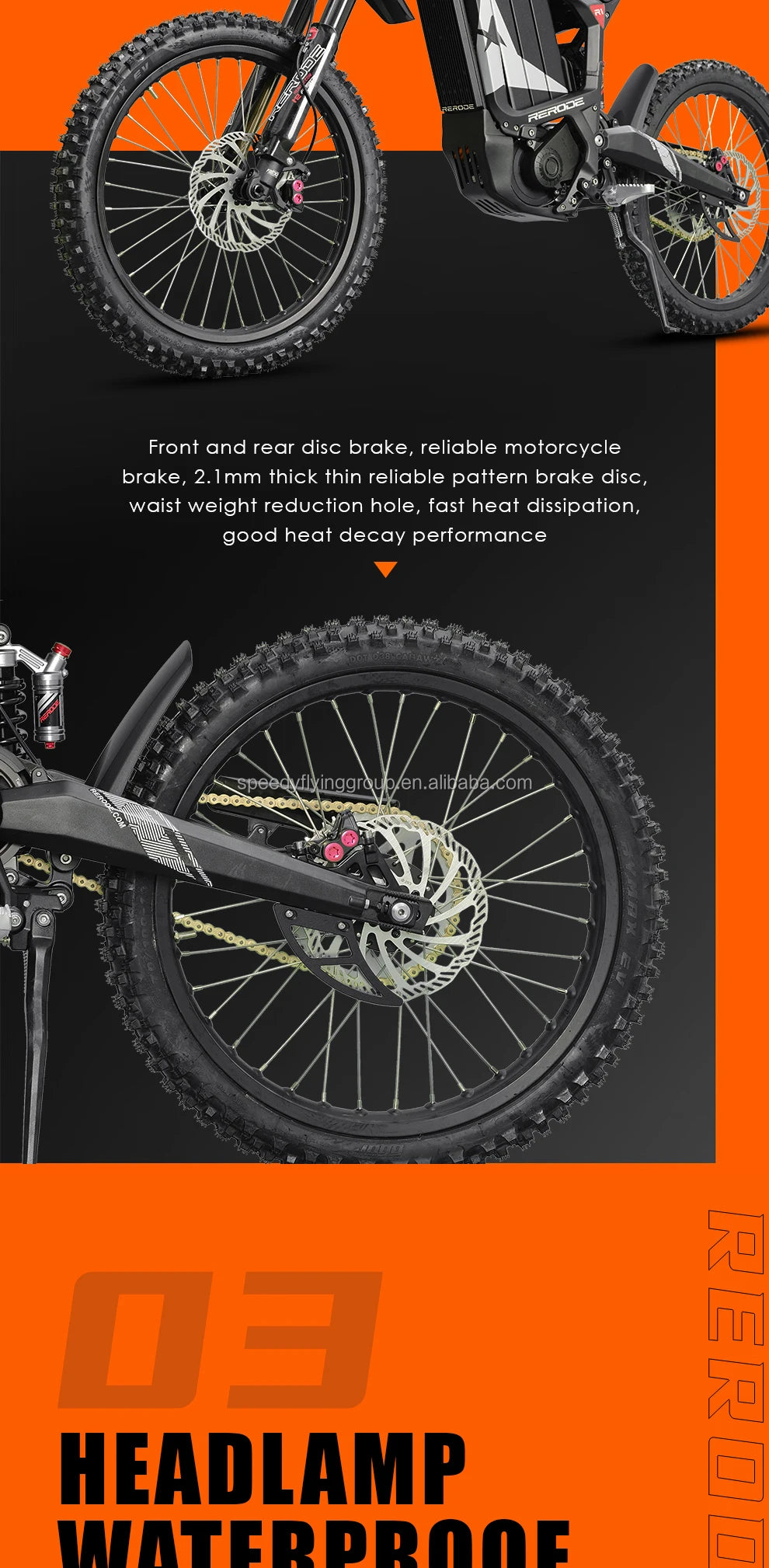 Electric Motorcycle Rerode 8000W 72v 35Ah Off Road 330.Nm Sur Ron Talaria Sting R Powerful Electric Dirbike