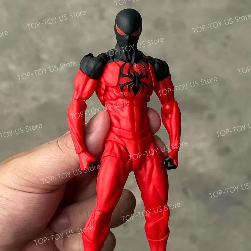 In Stock: Mess Toys Spider-Man Symbiote Suit & Scarlet Spider Anime Action Figures - Collectible Gift Set