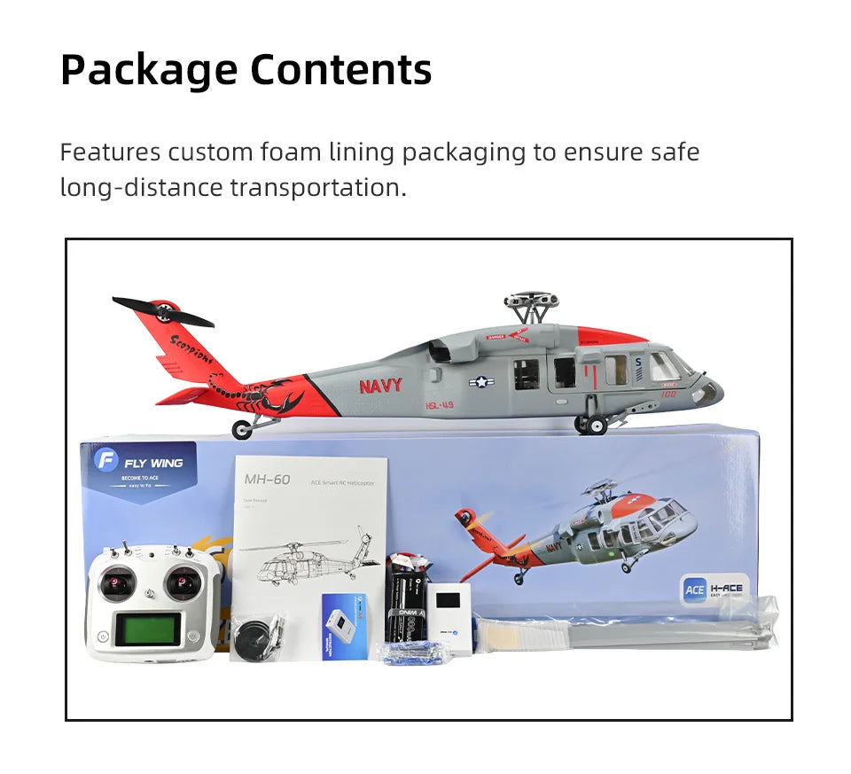 470 Size FLYWING MH-60R Seahawk Scale Helicopter LED Light ACE Flight Control MH60R RC helicopter MH60 Seahawk rc Helicopters