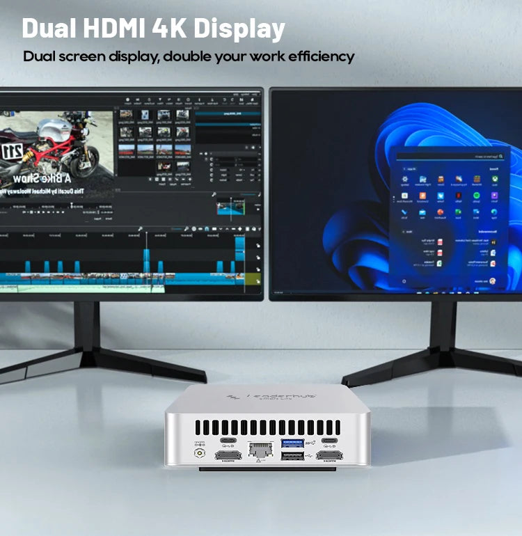 Leaderhub Mini Gaming PC Manufacturer 16GB 32GB Ram 2TB SSD Fanless Portatif Sfp Gaming Rtx Mini PC Core I7 I9 With DVD ROM