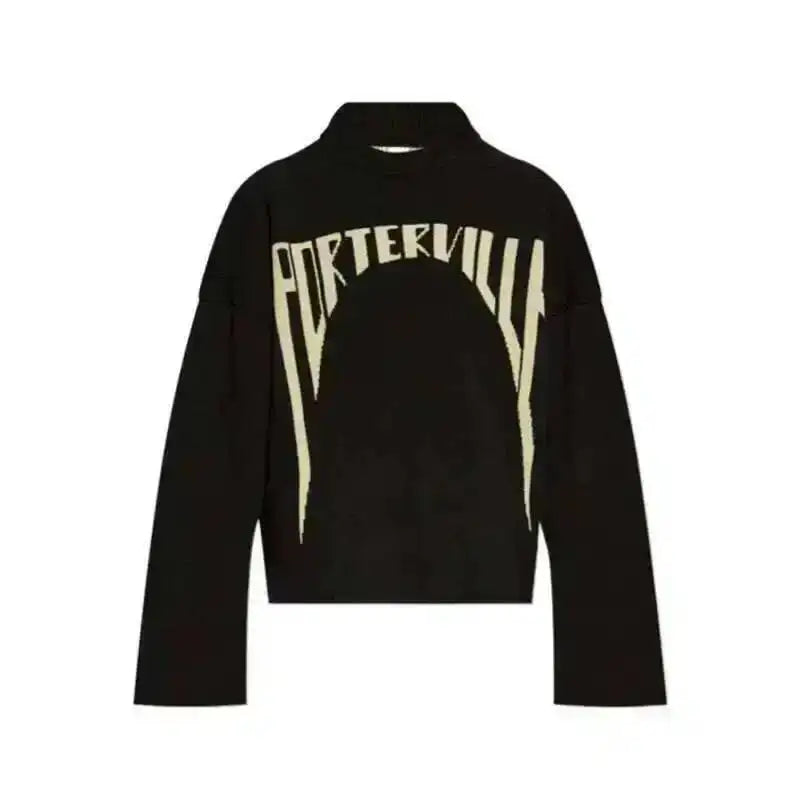 HKSH Spring Autumn Winter Men's Tide RO Heavy Niche O-Neck Letter Jacquard Knitted Pullover Silhouette Loose Dark Sweater HK3476