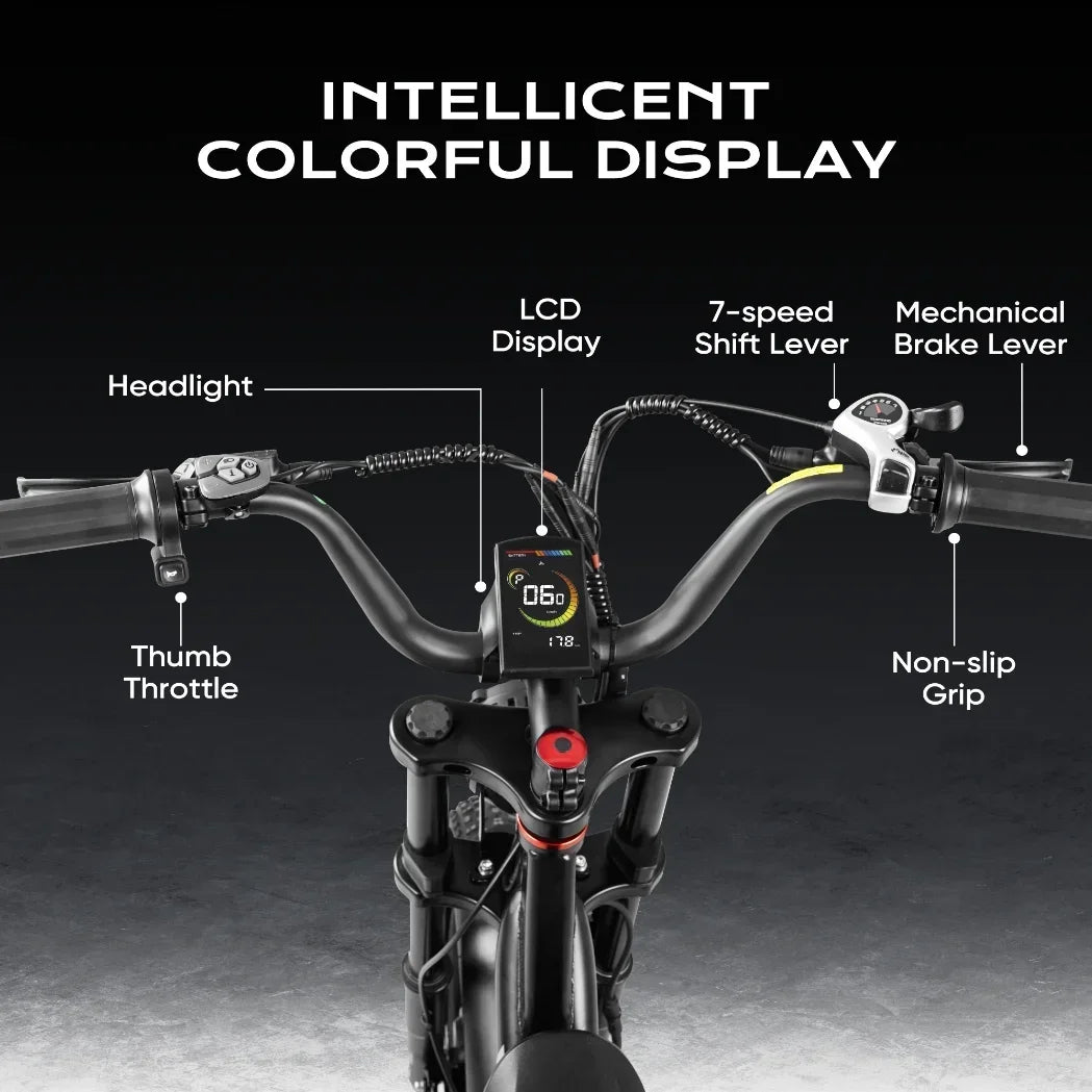 Electric bicycle 1000W motor 48V 20AH lithium battery Electric bike 20 inch tire full suspension system Urban commuting e-bike