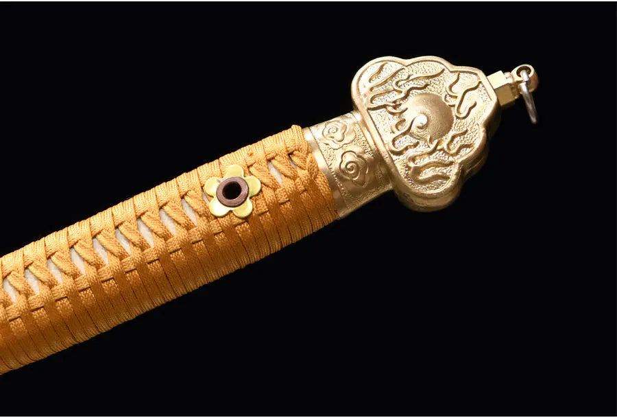 Premium Chinese Han Sword Folded Steel Damascus Blade Sharp Real Full Size Rayskin Scabbard Ready Battle Kongfu Dragon Katanas