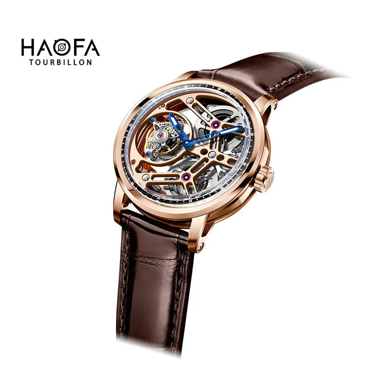 Haofa Manual Tourbillon Mechanical Watches For Men Waterproof Skeleton Luxury Sapphire Flying Tourbillon Movement Men Watch 1940