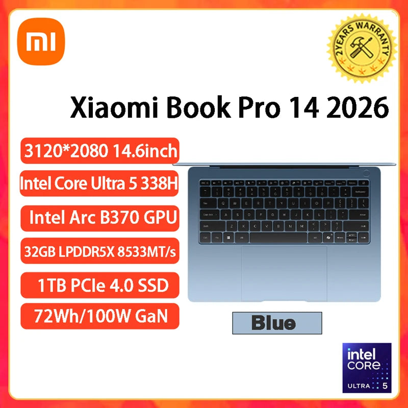 2026 Xiaomi RedmiBook Pro 14 Laptop Mi Notebook U5-325/U-338H/U7-358H 24GB/32GB 1TB
