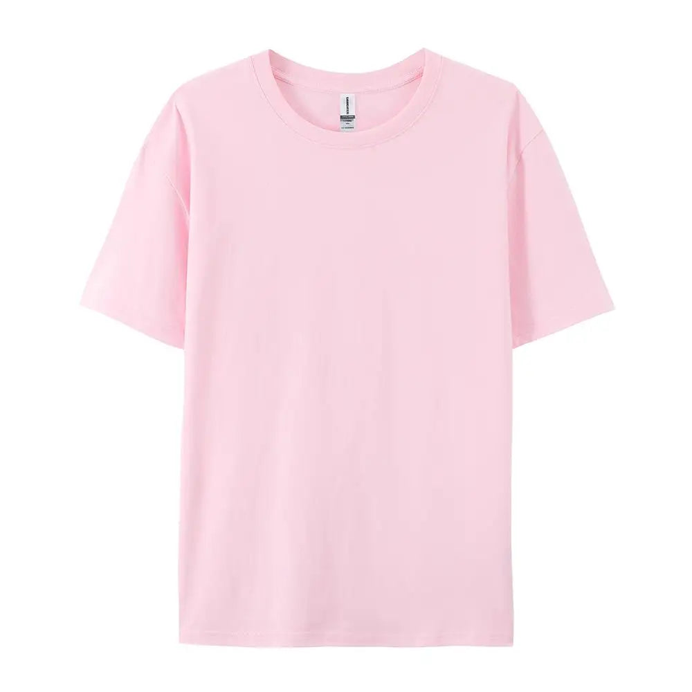 100% Cotton Solid Color T-Shirts Men Woman Short Sleeve Fashion Brand Trend Casual Soft Clothing Tees Breathable Summer Tops
