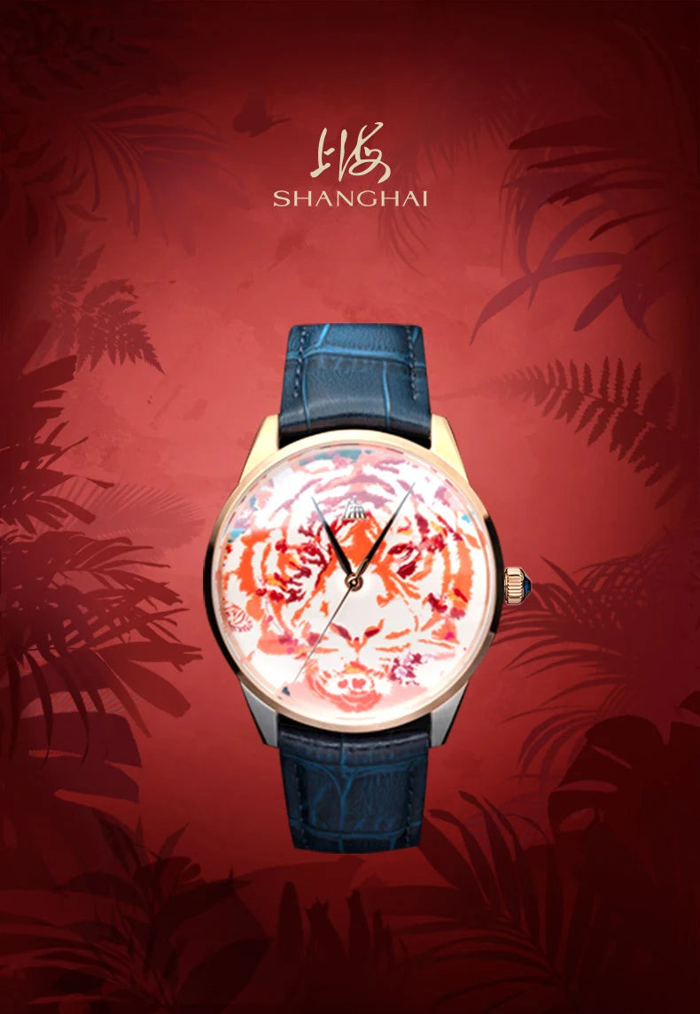 Shanghai Watch Men's Luminous Painted Mechanical Watch THE BUND Collection Automatic Watches Limited Edition Sapphire Watch 22LM