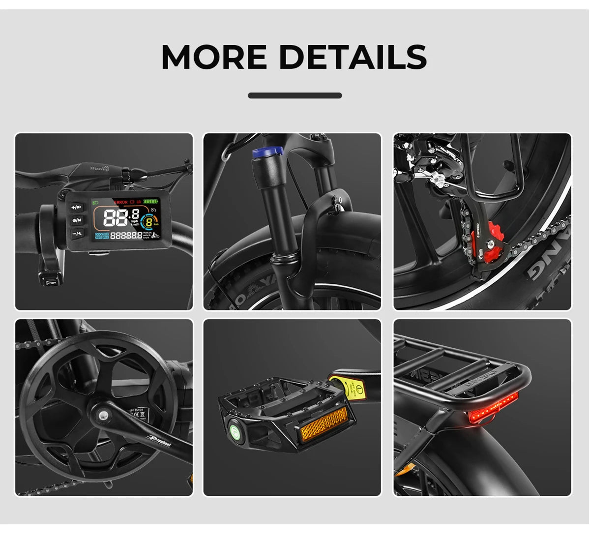 Folding E-bike 500W Brushless Motor 36V13AH Battery Electric Bike Alluminum Alloy All Terrain 20*4Inch Fat Tire Electric Bicycle