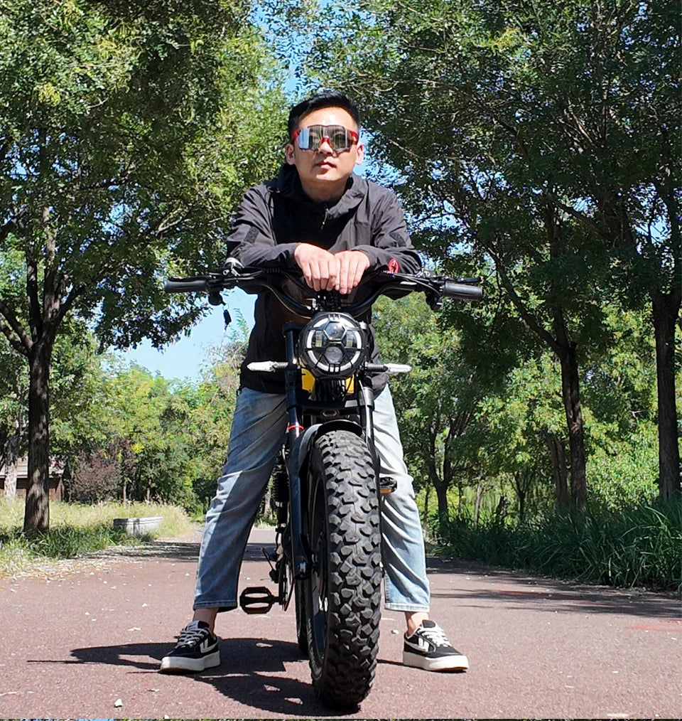 2025 AKEZ All-Terrain Off-Road E-Bike - 3000W Super Dual Motor, 48V 26Ah Battery, 20'' Fat Tires & Full Suspension, Fast Electri