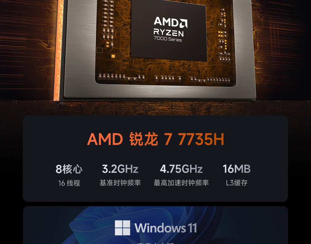 REDMI Book 16 2025 AMD R7-7735H 16GB+512GB 16inch FHD 60Hz Screen Silver