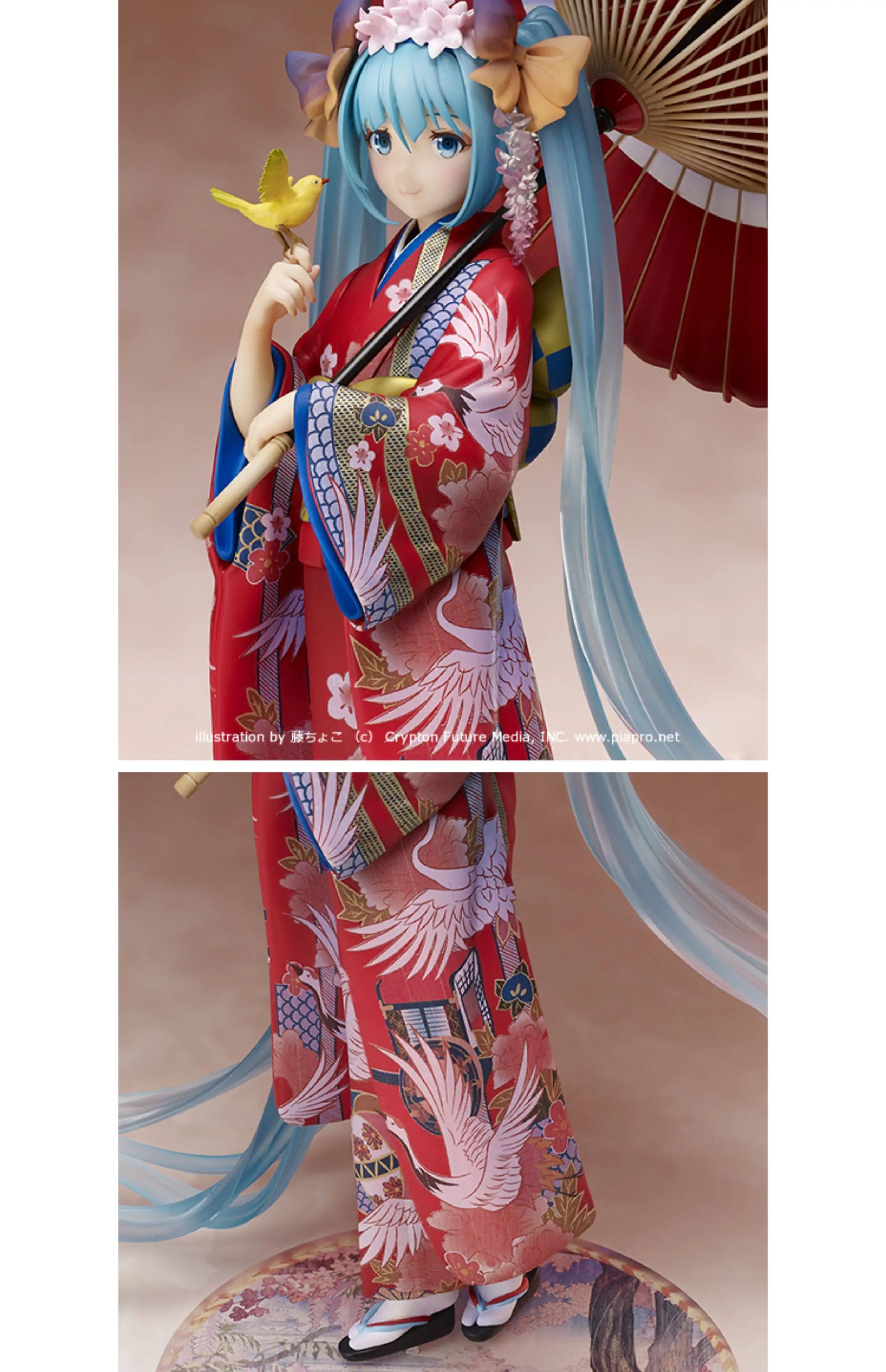 Stronger Hatsune Miku Authentic Japanese Floral Pattern Kimono Figure With Traditional Umbrella Anime Collectible For Otaku Fans