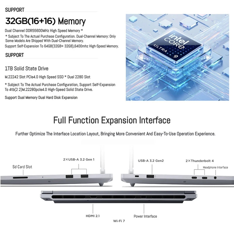 ThinkBook 16p 2025 Laptop Intel Core Ultra 9 275HX GeForce RTX 5060/5070 32GB (16+16)DDR5 1TB SSD 16" 3.2K/2.5K IPS LCD Screen