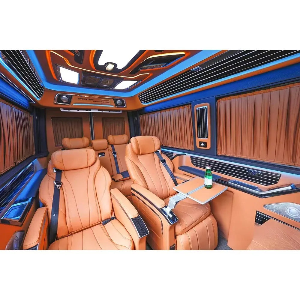 Luxury Interior Kits for  Sprint Full Vehicle Car Seats Roof Light Electric Curtains Partition Leather Vehicle Interior