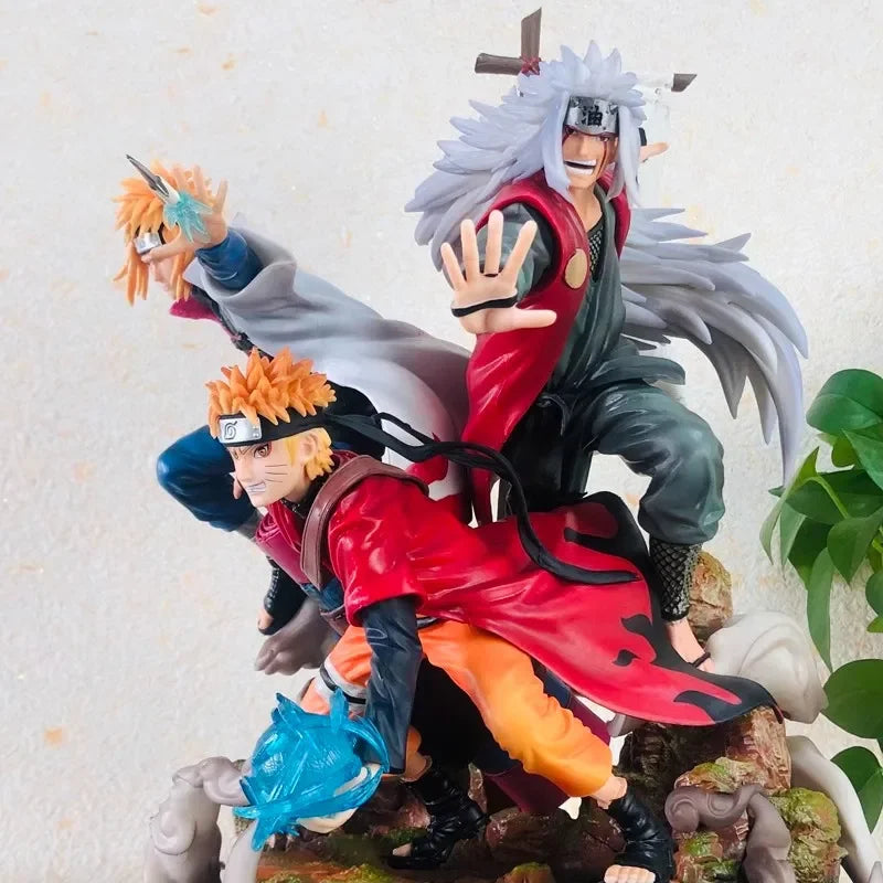 40cm Naruto Anime Figure Uzumaki Naruto Jiraiya Namikaze Minato statue Action Figure collect Pvc Model Doll Childrens Gift Toys