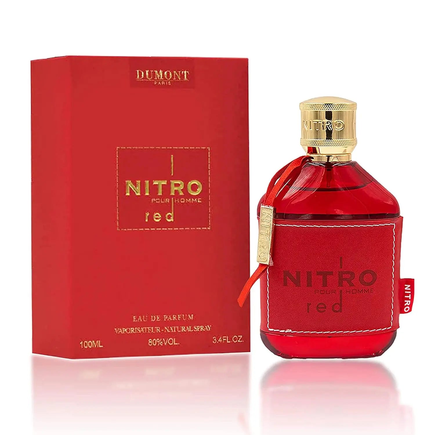 Dumont NITRO RED - 3.4oz - Eau De Parfum - Luxury Perfume for Men - Fruit, Woody, Floral & Masculine Fragrance - Long Lasting Co