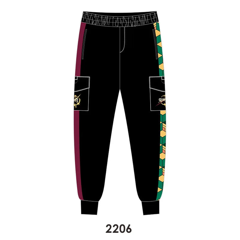 Anime COSPLAY Overalls Kamado Tanjirou Agatsuma Zenitsu Tomioka Giyuu Sweatpants Casual Cargo Pants Fashion Unisex