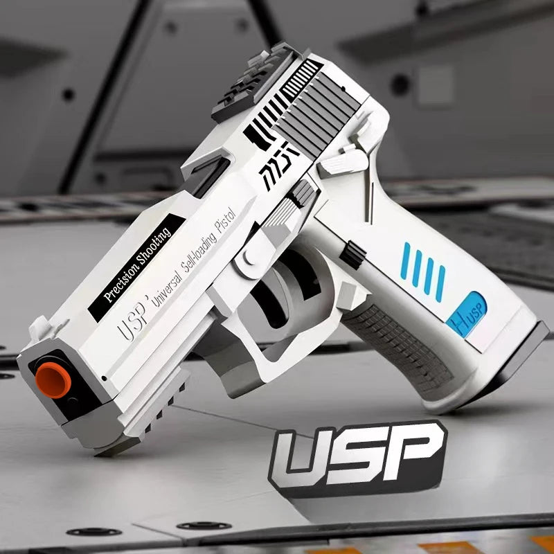 Shell Ejecting Toy Gun Airsoft Pistol Soft Bullet USP Weapon Children Armas Continuous Shoot Outdoor Game Toys for Boys Kid Gift
