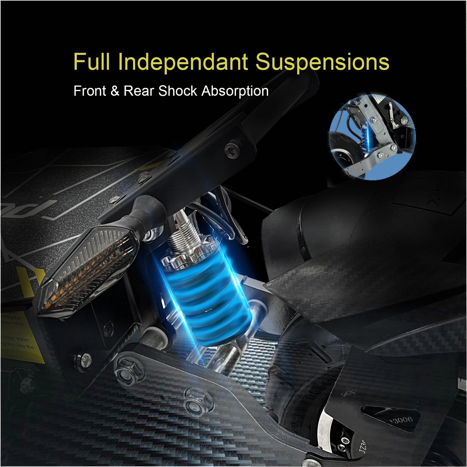 ZonDoo Pro 6000W 60V 38AH Dual Motor Electric Scooter Max Speed 95KM/H Max Mileage 90-110km 11 Inch Road Tyre Electric Scooter