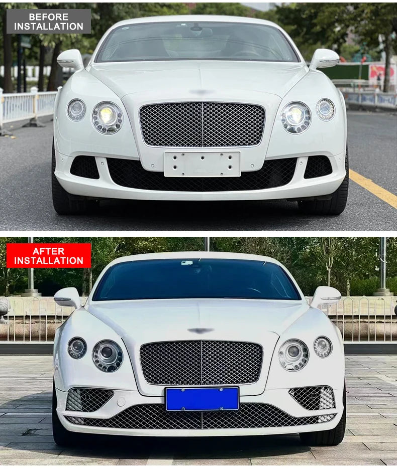For Bentley Continental GT 2012-2015 Upgrade 2019 Supersport Body Kit Front and Rear Bumpers with Fog Light Cut Outs
