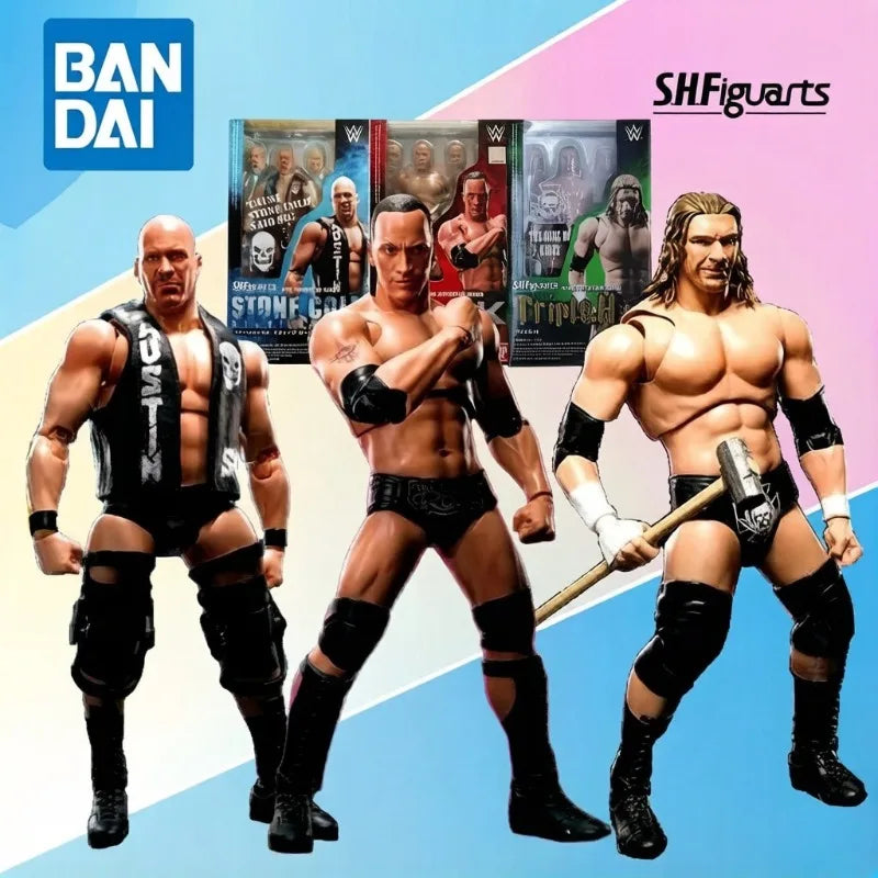 BANDAI Original S.H.Figuarts WWE The Rock (Dwayne Johnson) Movable Action Figure Collectible Model Toy Gift for Boys