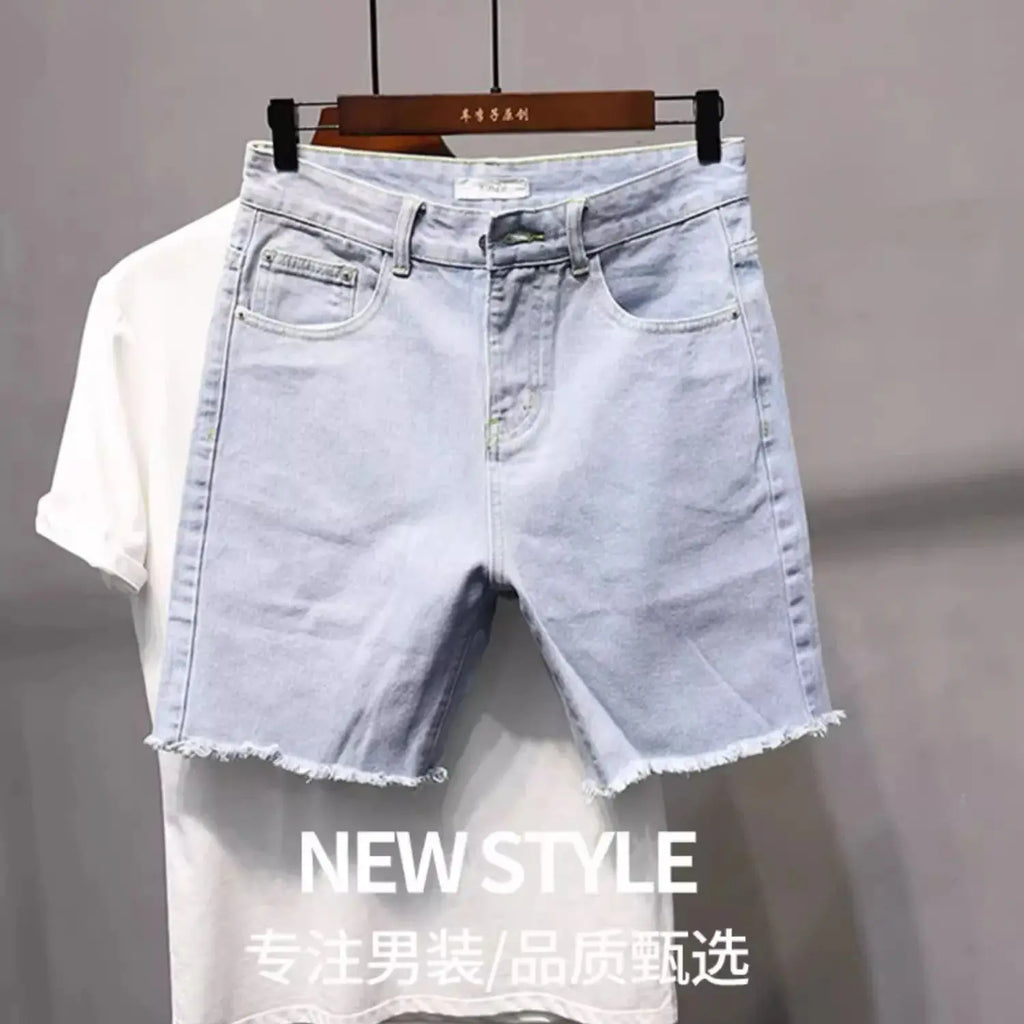Hip Hop Cartoon Streetwear Polar Big Boy Shorts Y2K Pants Graphic Embroidery Retro Blue Denim Gym Shorts Men Basketball Shorts
