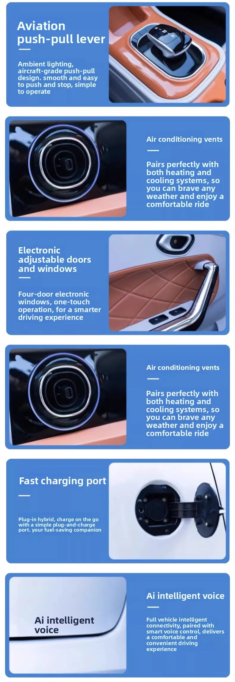Laotou Le electric four-wheeler oil-electric dual-purpose vehicle heating and cooling air conditioner new energy women's