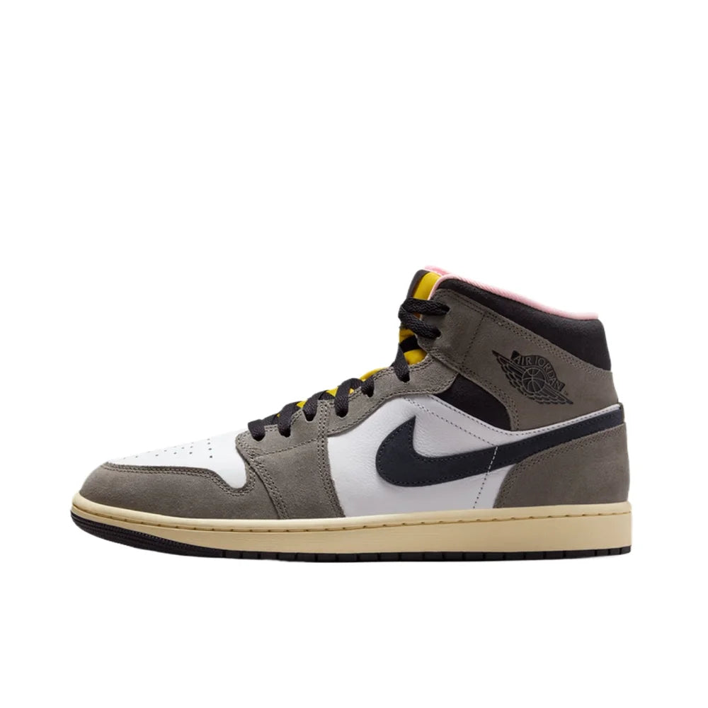 Nike Air Jordan 1 Mid Cushioned Fashionable Versatile Slip-Resistant Durable Basketball Shoes HQ2011-100