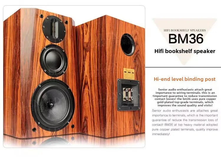 Bm36 High Fidelity Hifi Speaker Fever Level Passive Bookshelf Speaker Three-way Home Audio Sound Speaker