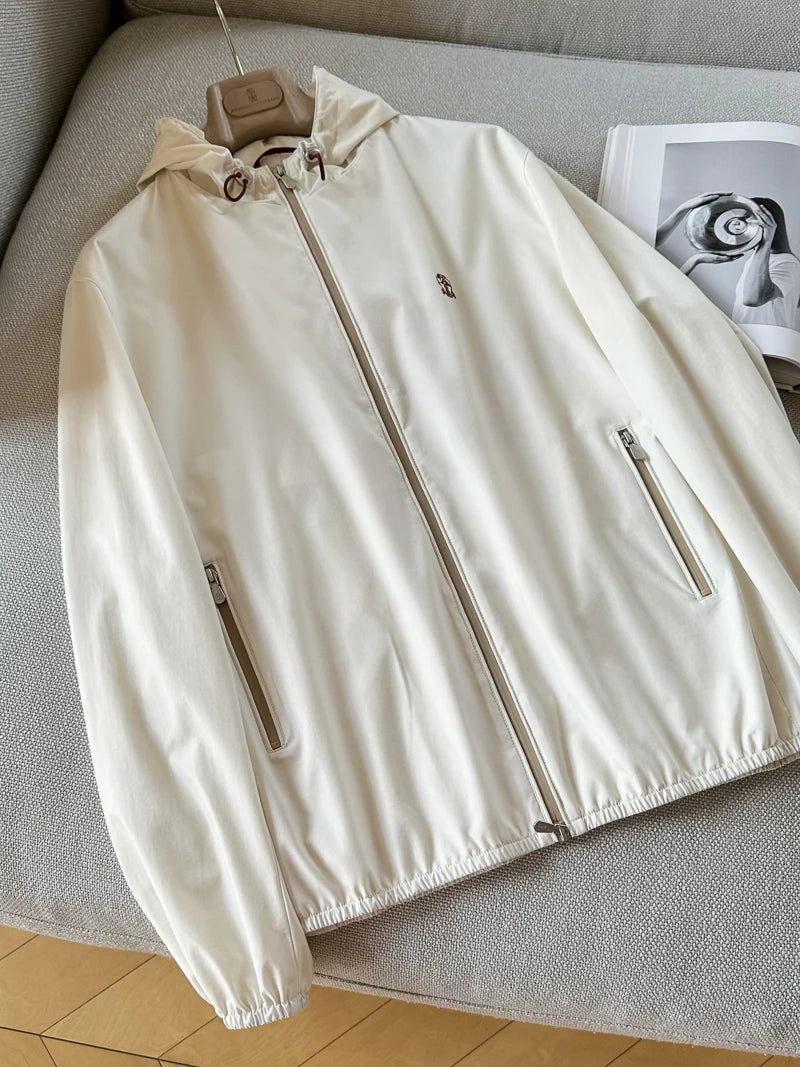 ALIN BC Top Line Microfiber Lightweight Tech Fabric Casual Men's Hooded Spring Autumn Jacket Outerwear Standard Fit Long Sleeve