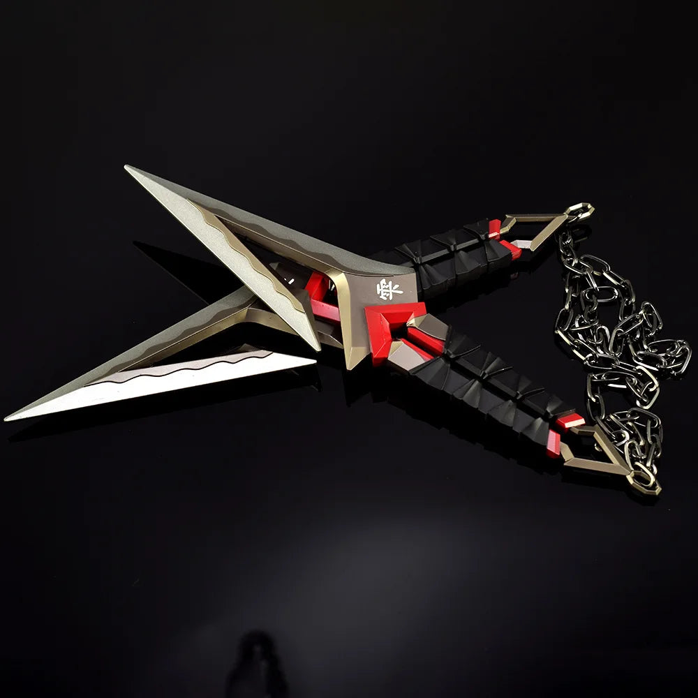 8.6inch Metal Katana Kunai Syuriken Ninja Star Knife Anime Valorant Cosplay Sword Real Size Japanese Katana Samurai Sabre Toy