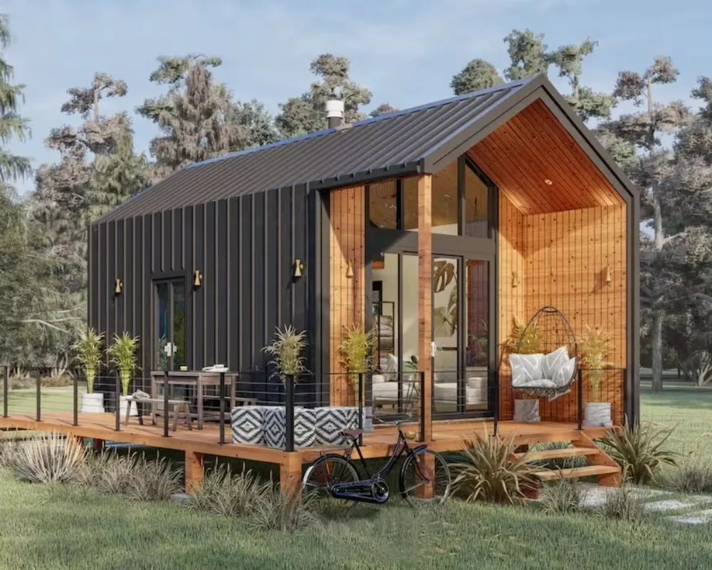 Prefab Tree House Triangle Cabin A Frame Wooden Log House for Scenic Vacation Eco Tourism