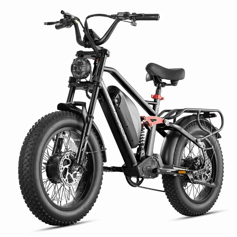 Electric bicycle 1000W motor 48V 20AH lithium battery Electric bike 20 inch tire full suspension system Urban commuting e-bike