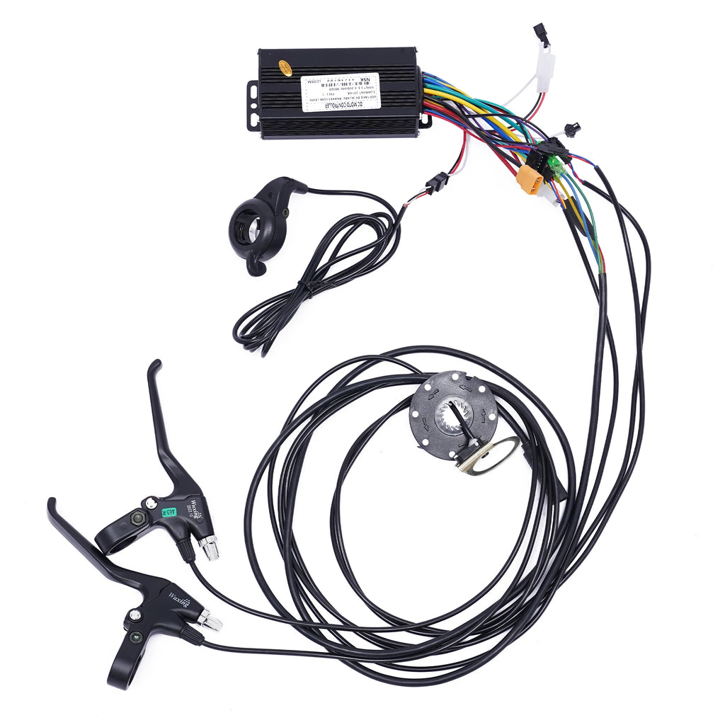36V 500W Electric Bike Conversion Kit with LCD Display PAS Brake Levers Complete E-Bike Kit for 27.5"/700C Front Wheel