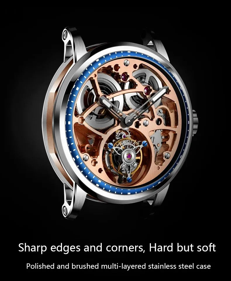 Haofa Skeleton Automatic Tourbillon Movement Men Watches 1931 Sapphire Tourbillon Mechanical Business Luxury Man Watch Hollow