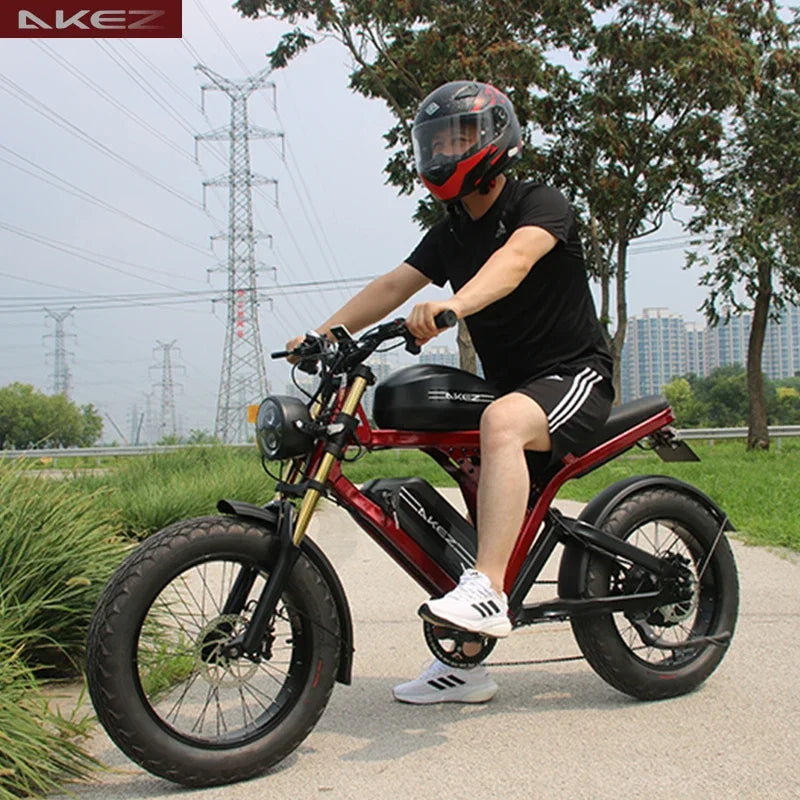US Stock | AKEZ 52V 1500W E-Bike for Adults, 55Ah Battery, Long Range Powerful Electric Bicycle Aluminum Alloy Frame