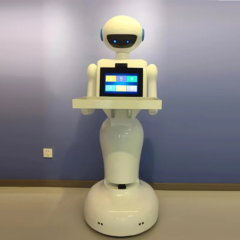 Intelligent artificial intelligence delivery humanoid commercial robot welcome greetings reception
