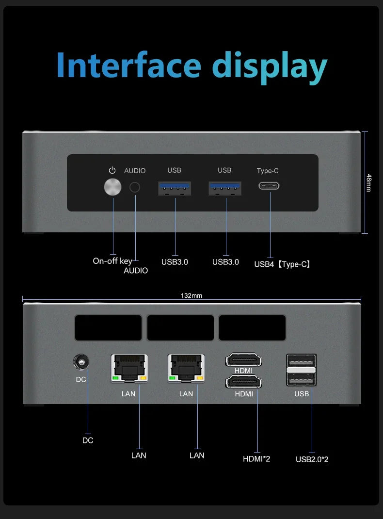 Dual LAN Mini Gaming PC AMD Ryzen 9 7940HS R7 7840HS Mini PC 16GB DDR5 512GB SSD Mini Computer 4K HDMI Dual Display Mini Desktop