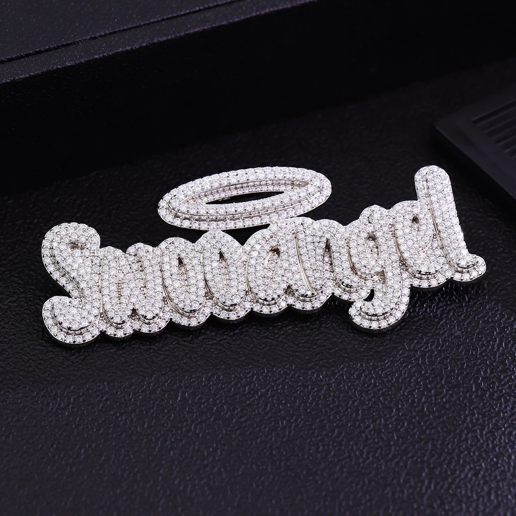 Provence Hip Hop Baguette Name Plate Pendant 925 Silver DEF/VS Lab diamonds 3D Letter Chain Pendant Rapper Jewelry Size Custom