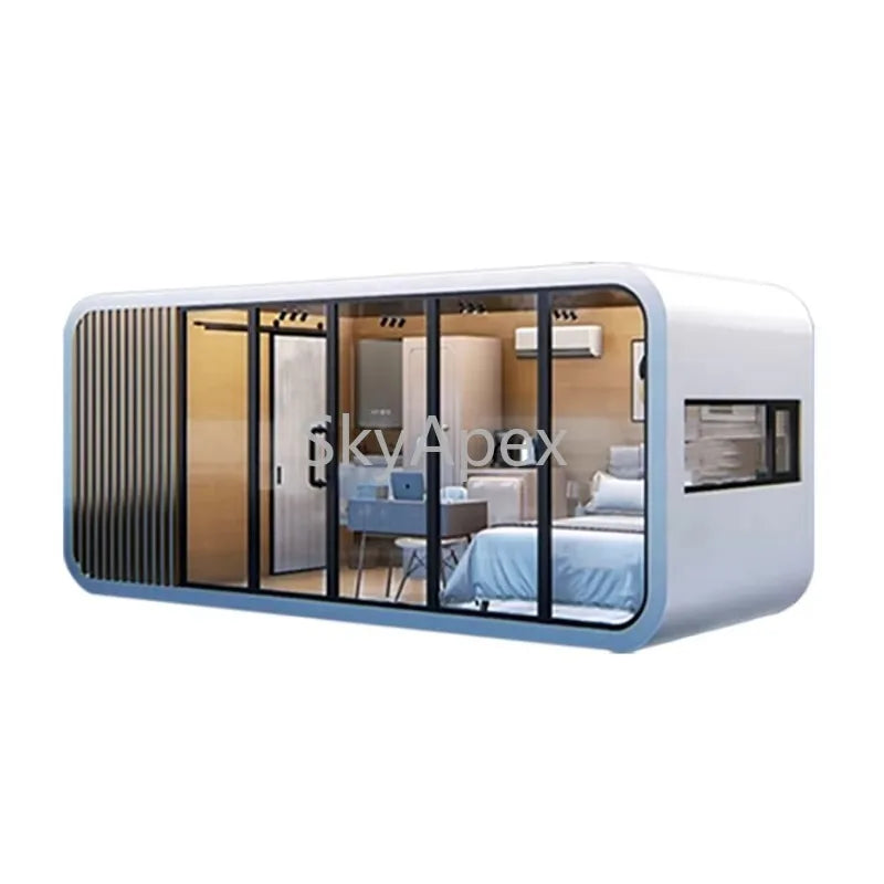 ISO CE Certified Customizable Modular 20ft Smart Apple Cabin Container House with Bathroom Movable Hotel  Use  Windproof  Stable