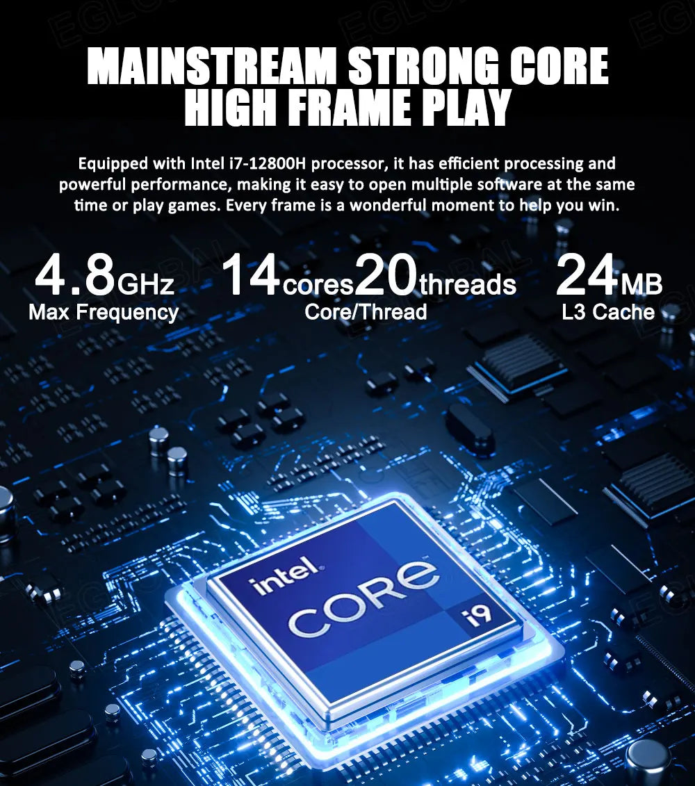 EGLOBAL Gaming Mini PC RTX4060 i9 12900HX 13900HK 32G DDR5 2TB NVMe PC 3*HD Ports Windows11 Desktop Computer Gaming PC