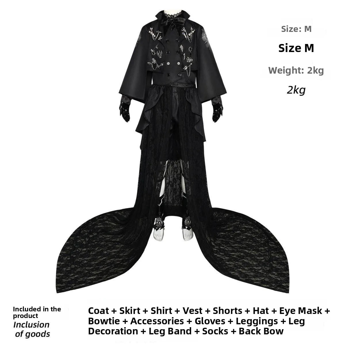 15th Anniversary Black Butler Cosplay Costume Stage Performance Anime Outfit Formal Wear Vocaloid Vsinger Dry Clean Only