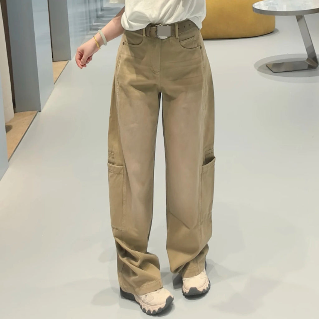 Fashionable Cartoon Letter Anime Print Pocket Design Straight Leg Pants Women's RK31302105 Summer 2026 Casual Cotton Pants