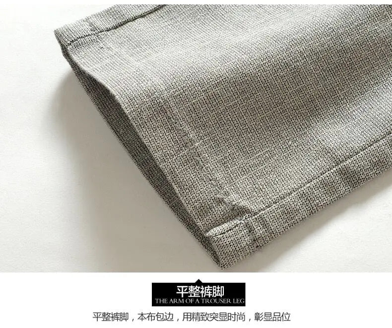 Summer dress pants for men Cotton Casual cargo Pants Man Straight Loose Suit pants Plaid Trousers Male Big size Brand Clothes