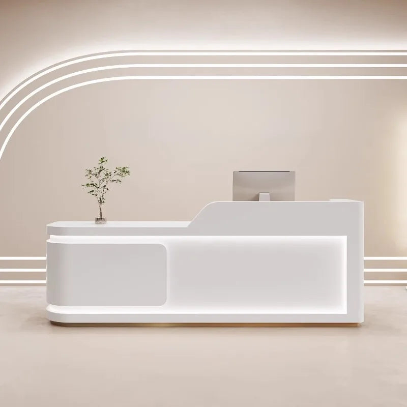Nordic Cream Style Reception Desks French Clothing Store Beauty Salon Cashier Desk Training Institution Office Furniture FYRD