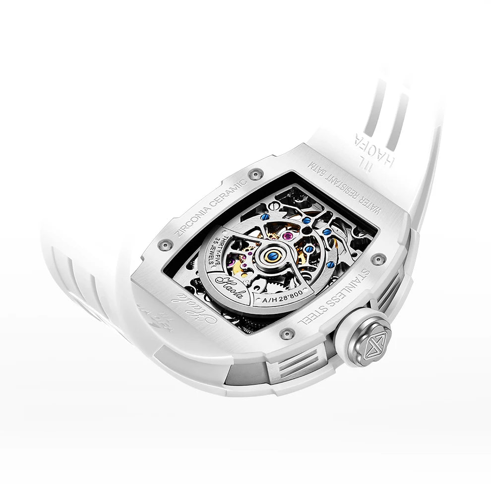 Haofa Automatic Flying Tourbillon Men's Luxury Watch Ceramic Case Skeleton Mechanical Sapphire Man Watch Business 1901-2