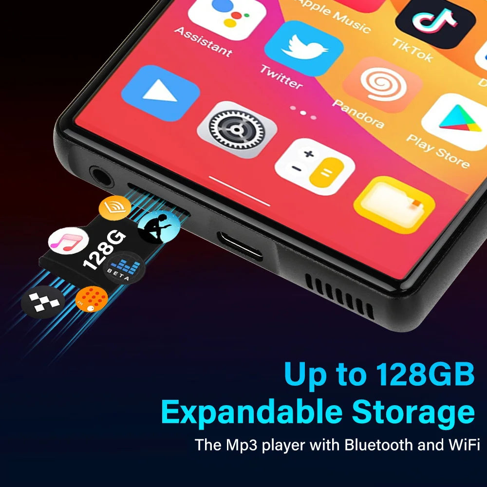 128GB Camera Mp4 Player Bluetooth Wifi Android Touch Screen Hifi Sound Music Recorder Video Mp3 Mp4 Player With Speaker FM Radio