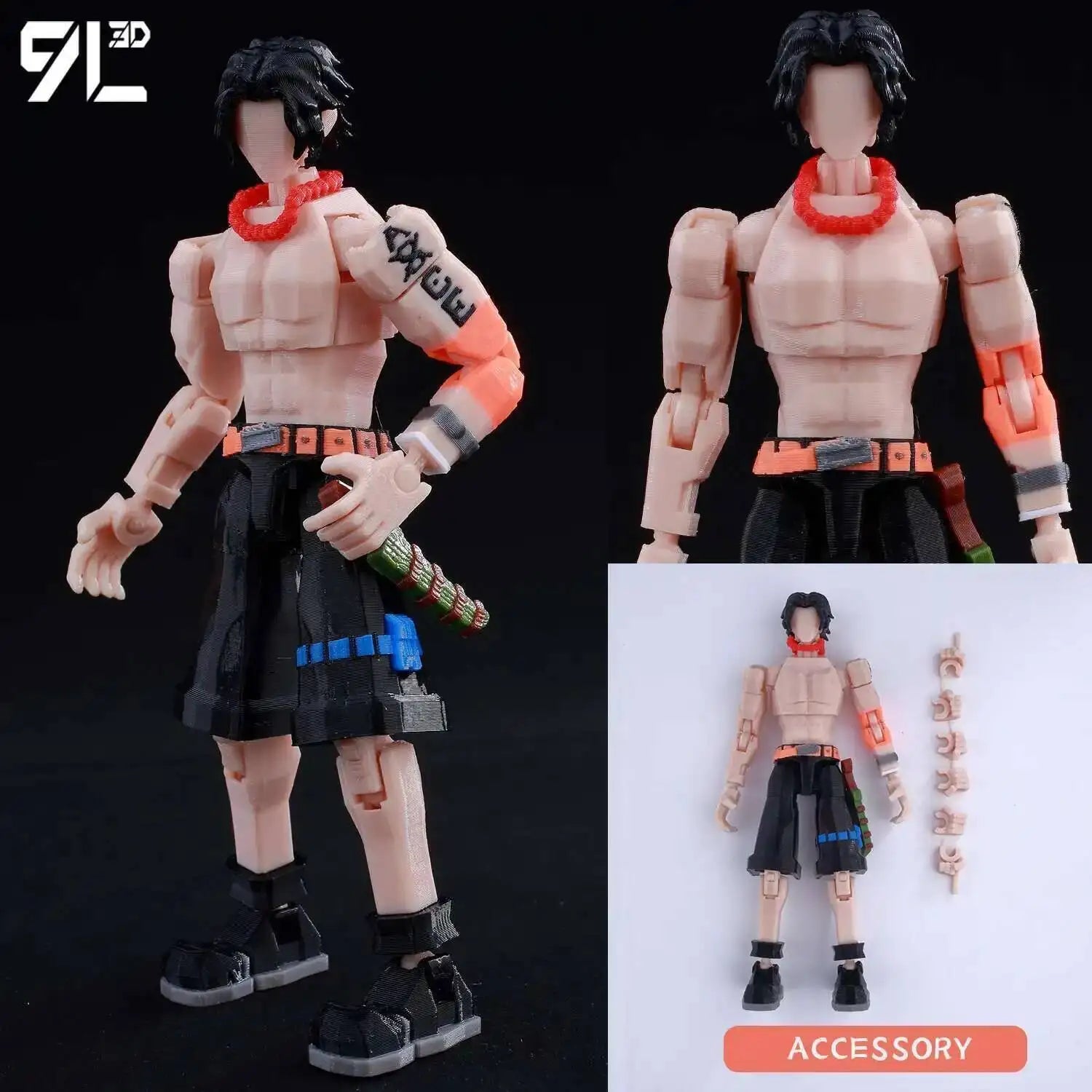 9L3D Printed Anime One Piece Naruto Demon Slayer Dummy13 Lucky T13 Movable Shapeshift Action Figures Mannequin Toys Collectors